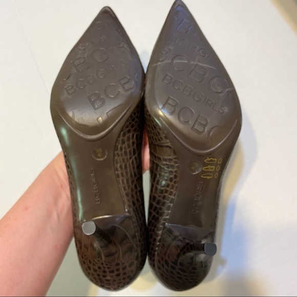 BCBGirls Brown Alligator Print Heels - Picture 4 of 7